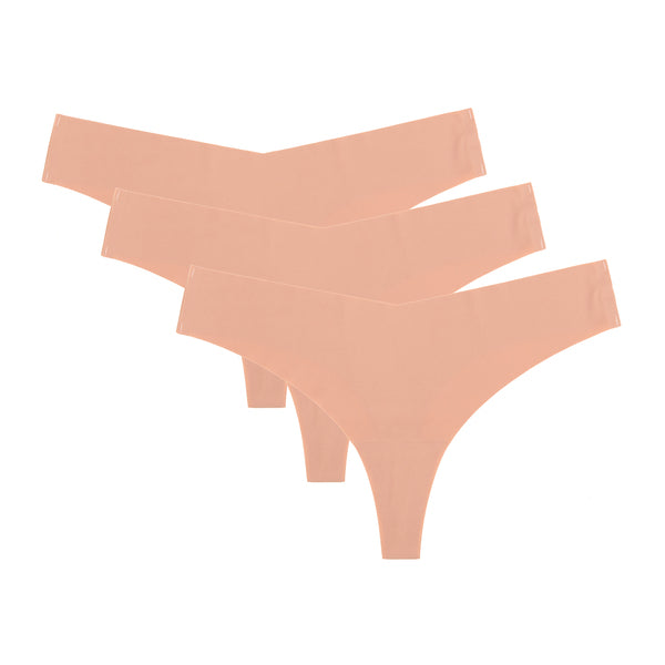 SEAMLESS G-STRING PACK OF 3 - BISCUIT