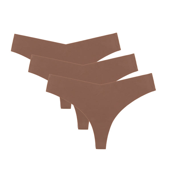SEAMLESS G-STRING PACK OF 3 - LATTE